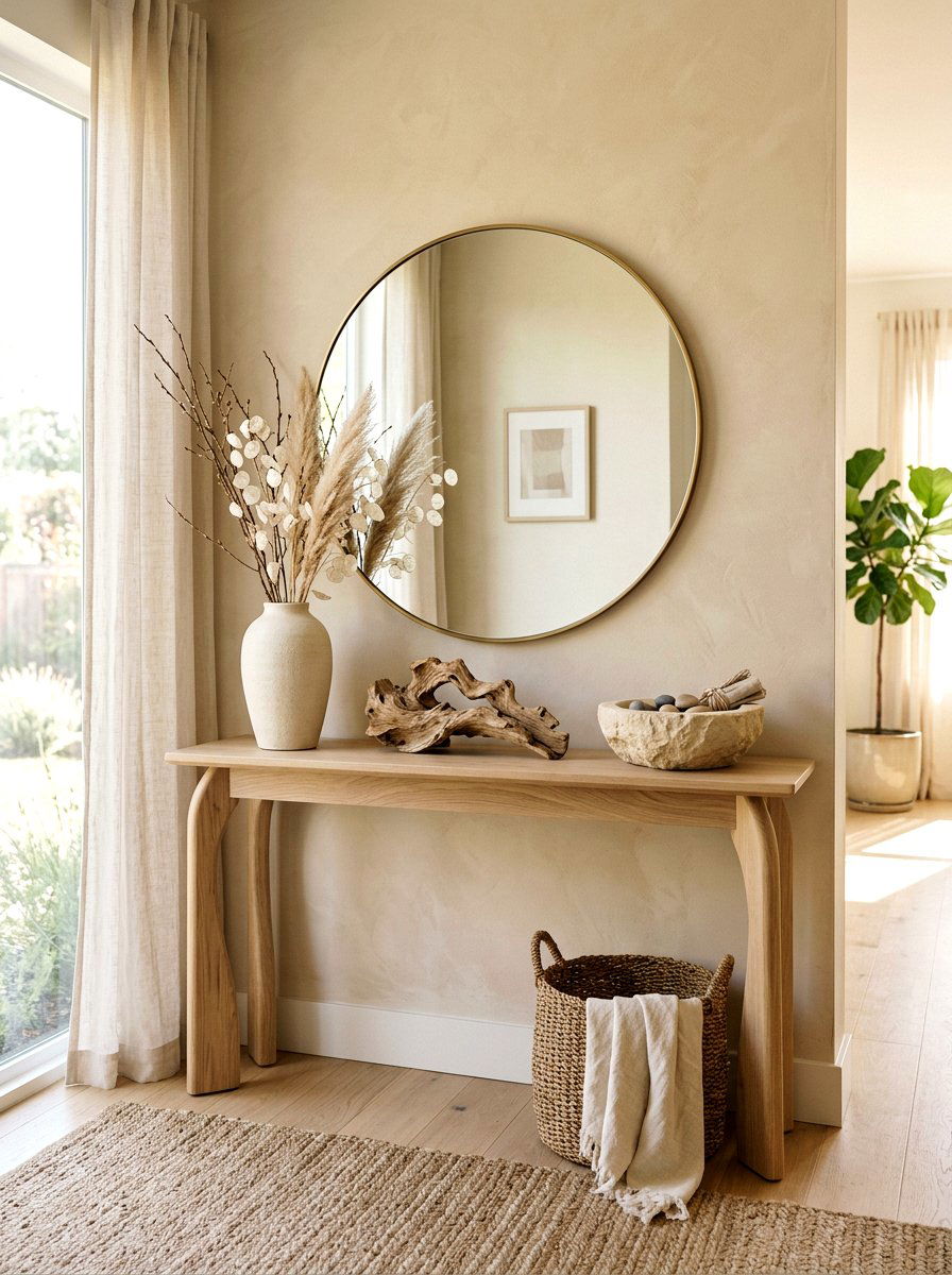 Organic Modern Console Table - 30 console styling ideas