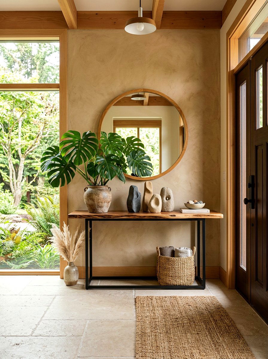 Organic Modern Entryway - 30 entry console styling ideas