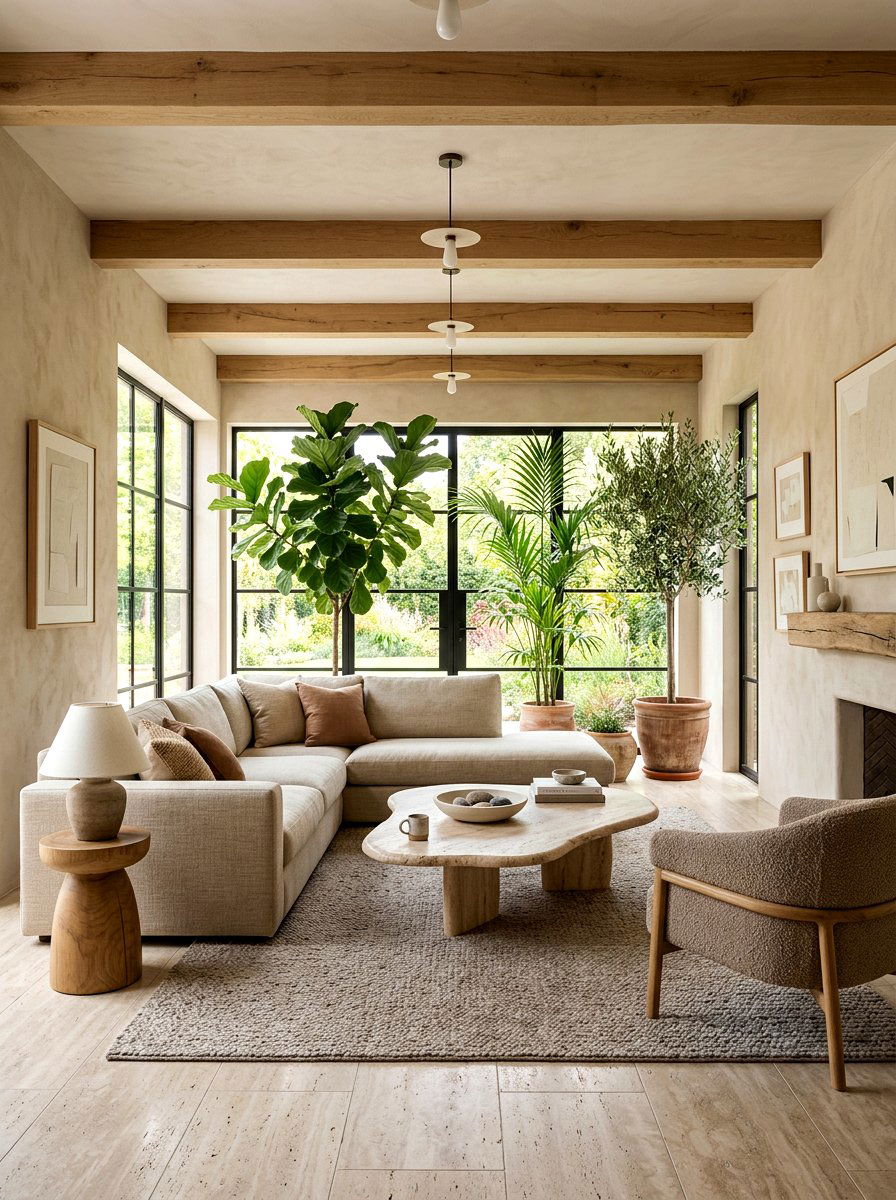 Organic Modern Living Room - 30 neutral living room ideas