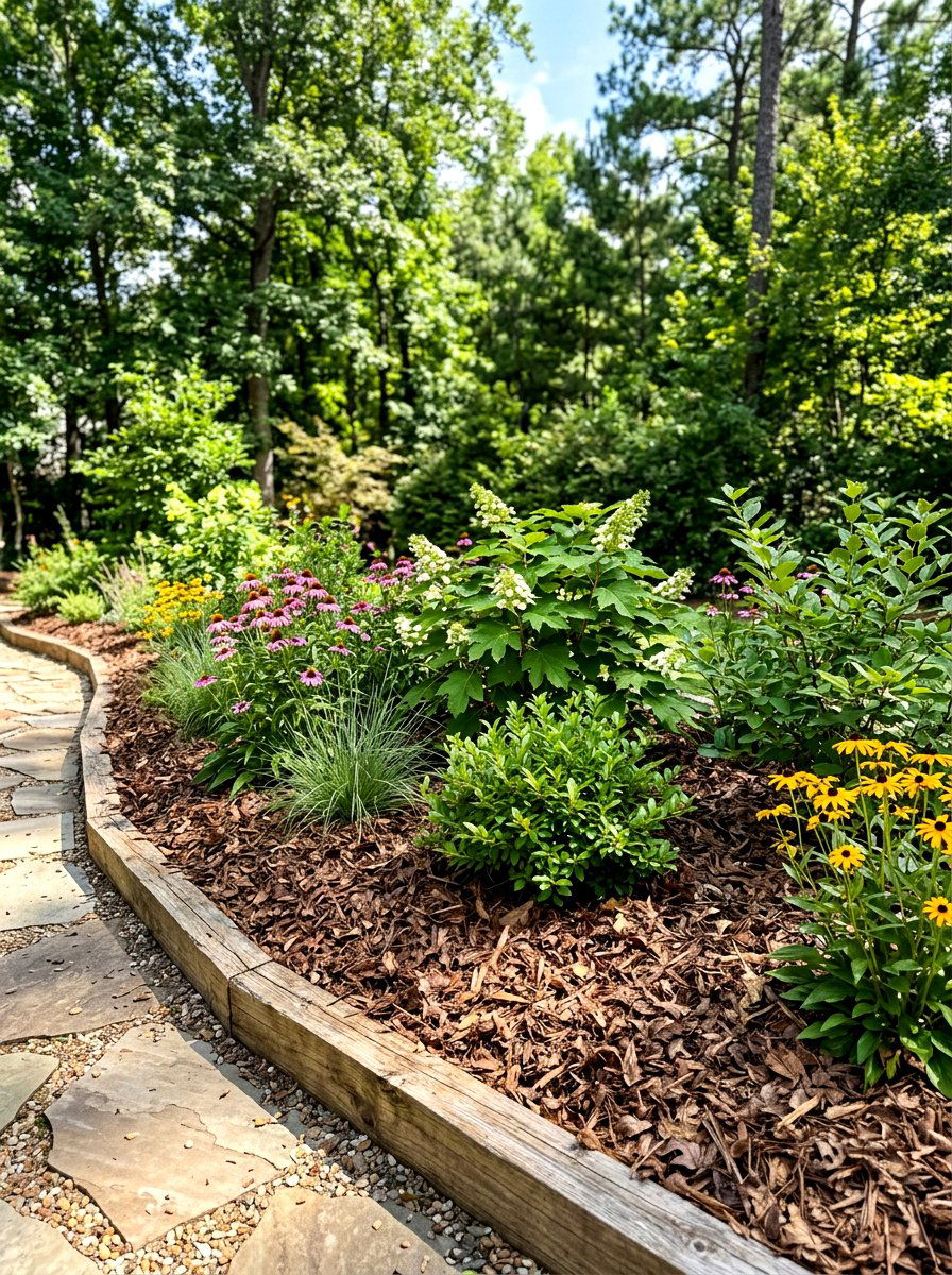 Organic Mulch Bed - 30 pollinator paradise backyard ideas