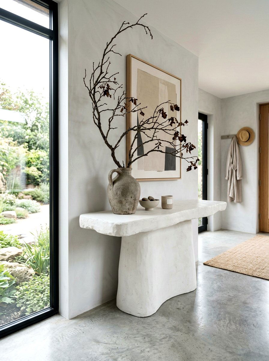 Organic Plaster Pedestal Table - 30 pedestal entry table ideas