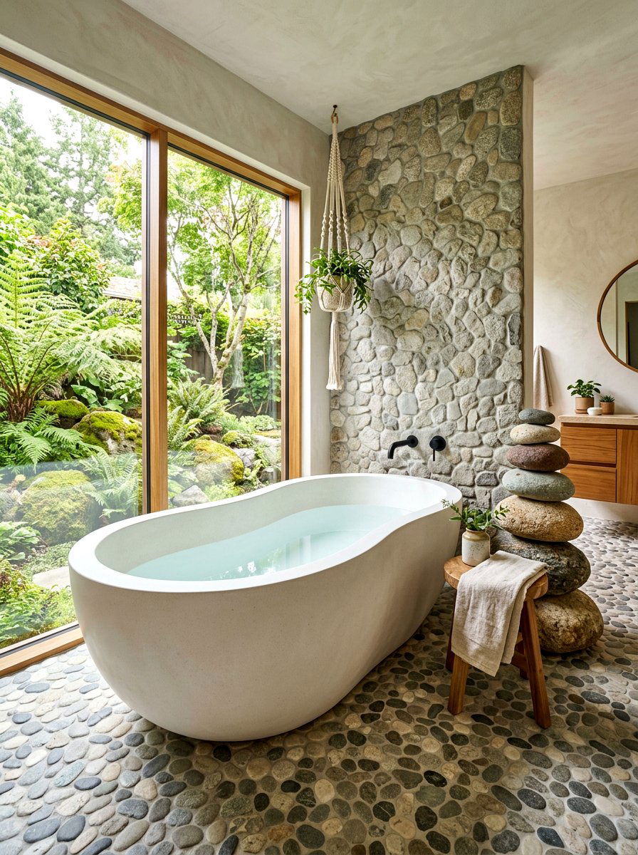 Organic Shape Bathtub - 30 cocoon bath ideas