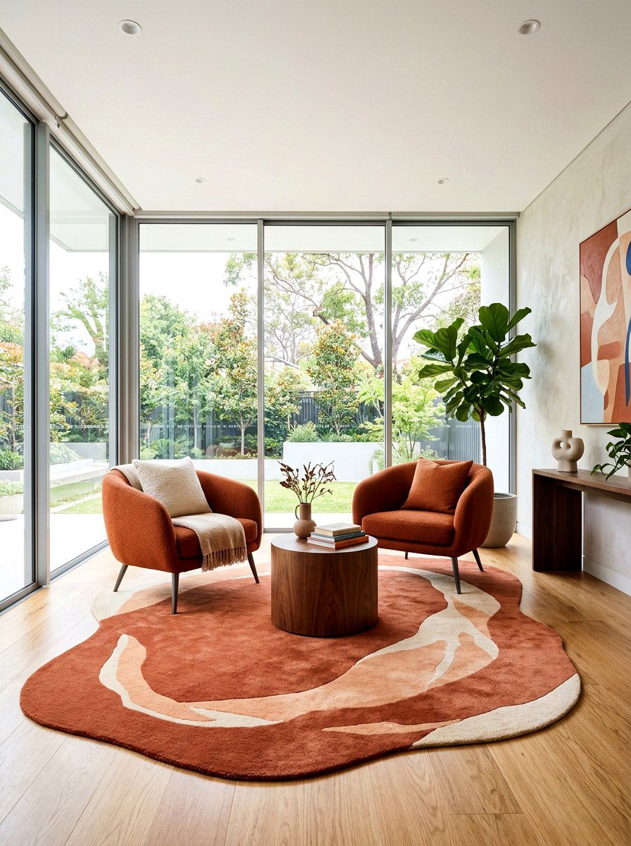 Organic Shape Irregular Rug - 30 statement rug ideas