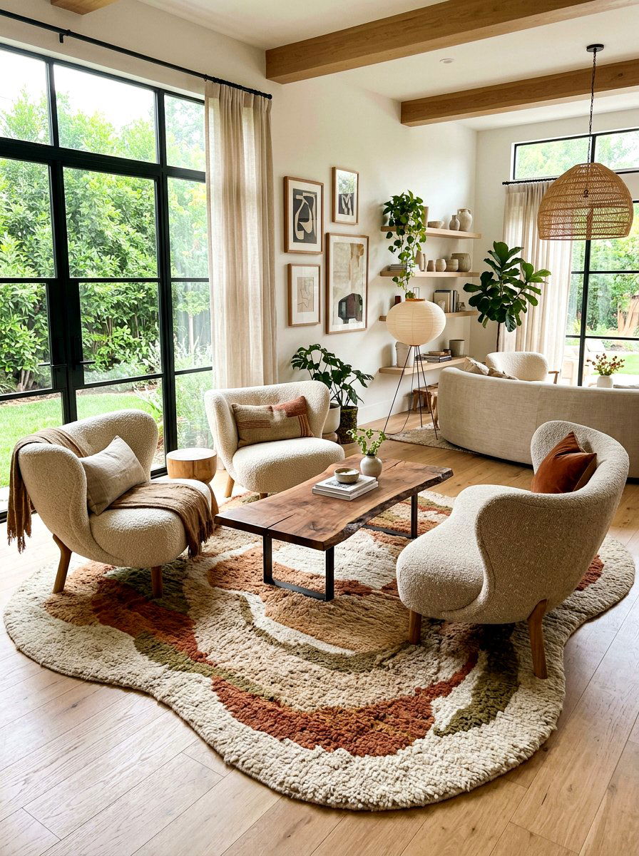 Organic Shape Lounge - 30 quiet luxury apartment ideas