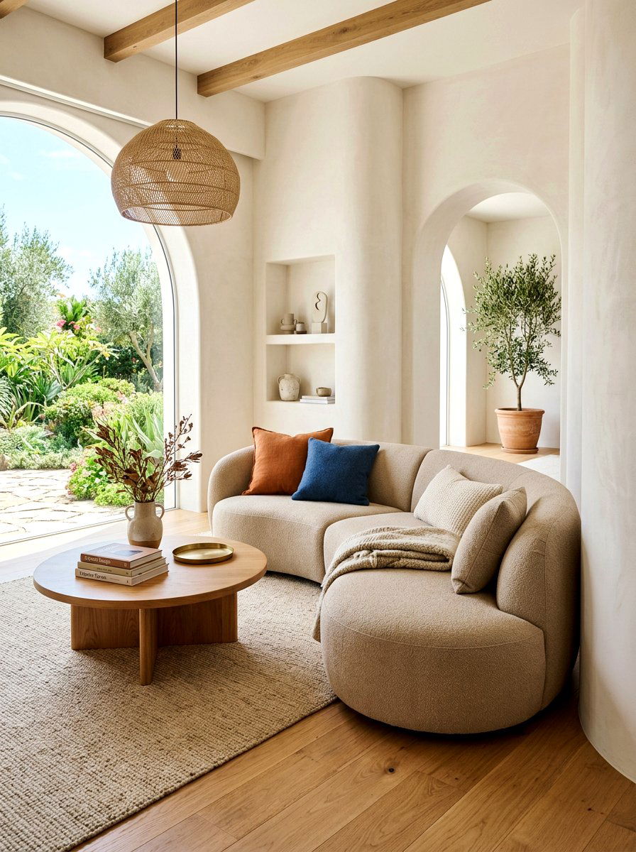 Organic Shape Sofa Lounge - 30 biophilic interior design ideas