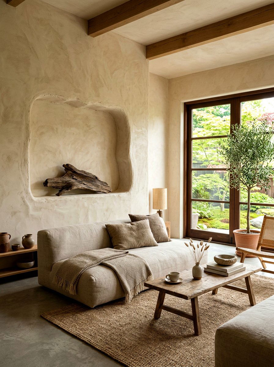 Organic Shaped Niche - 30 plaster wall niche ideas
