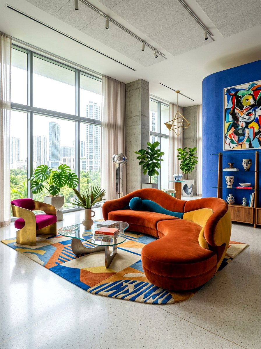 Organic Shaped Sofa - 30 curved sofa living room ideas
