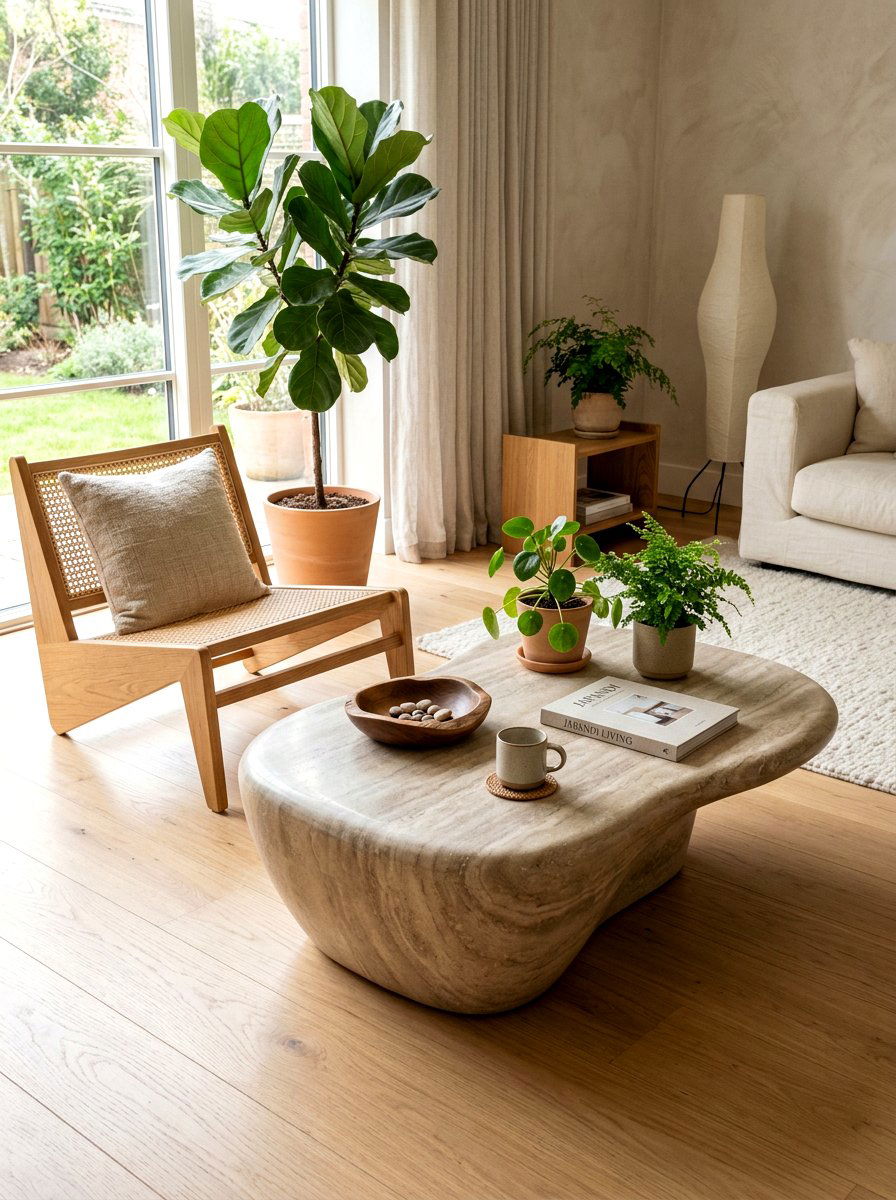 Organic Shaped Stone Coffee Table - 30 stone coffee table ideas