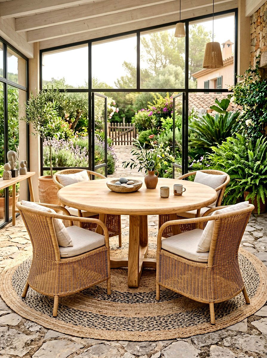 Organic Shapes Furniture - 30 outdoor dining area ideas