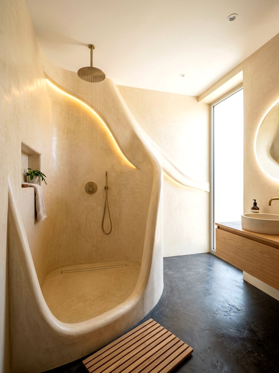 Organic Tadelakt Form - 30 tadelakt bathroom ideas