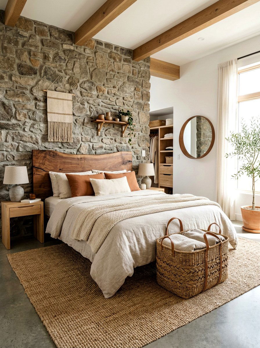 Organic Texture Bedroom - 30 cozy winter bedroom ideas