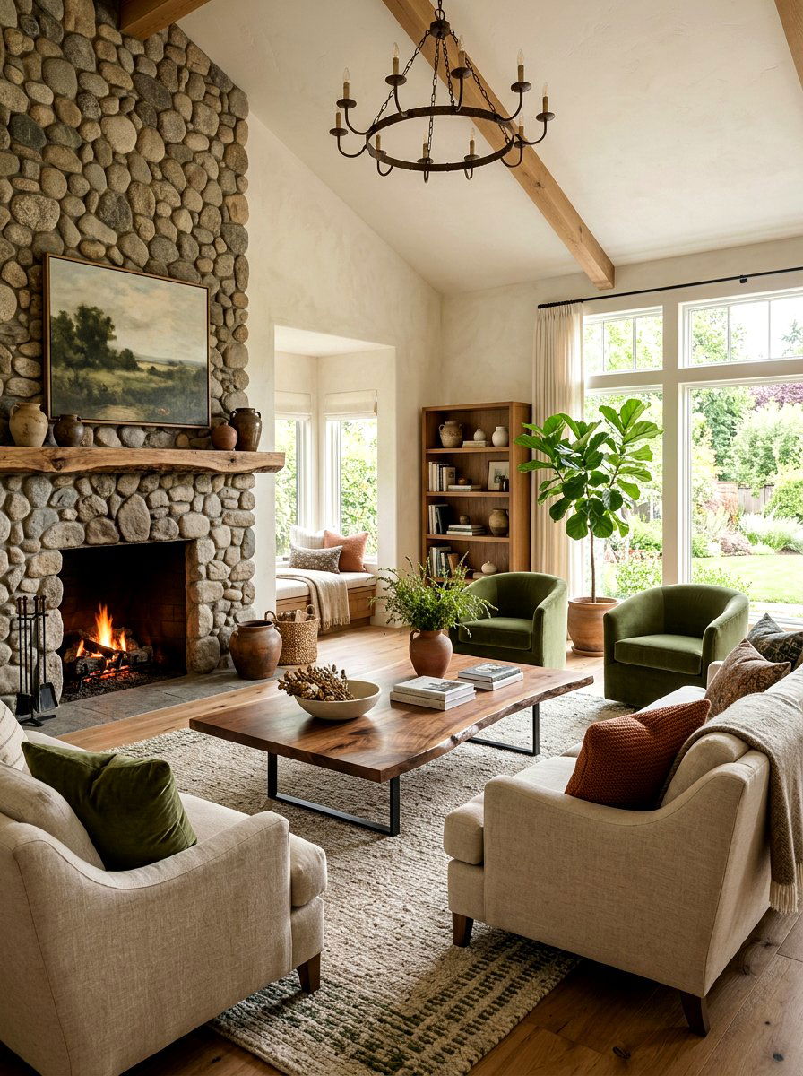 Organic Transitional Living Room - 30 transitional living room ideas