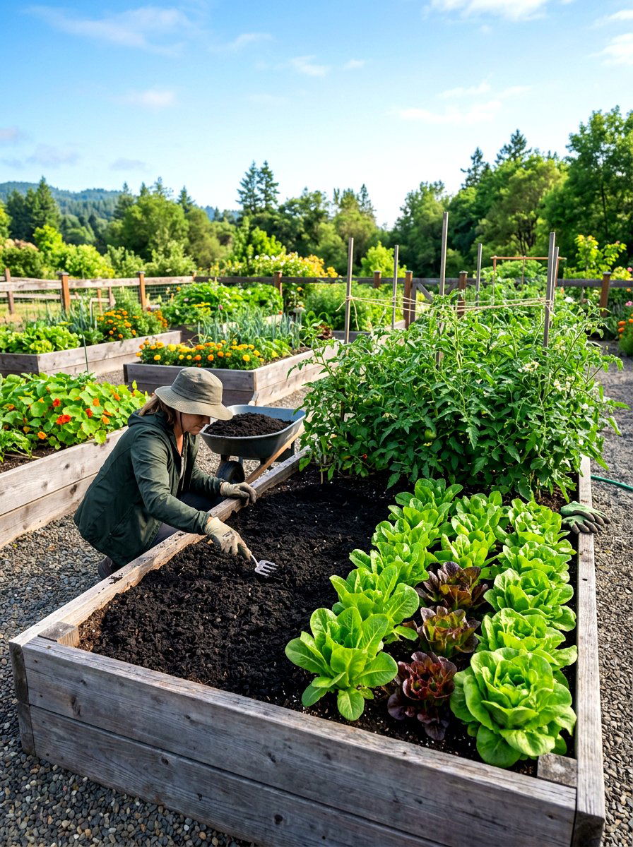 Organic Vegetable Garden Compost - 30 raised bed soil ideas