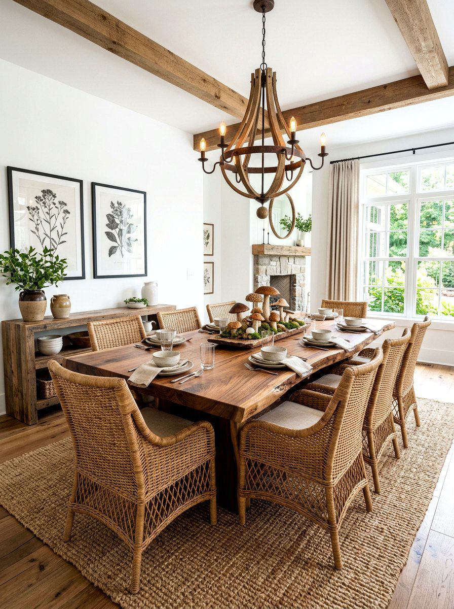 Organic Wood Dining Room - 30 mushroom dining room ideas