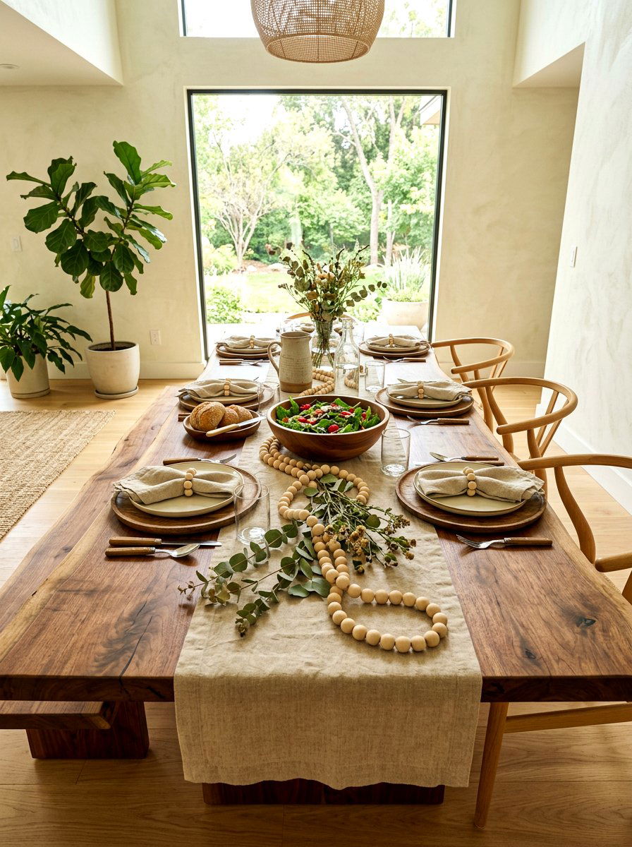 Organic Wood Table - 30 collected tablescape ideas aesthetic