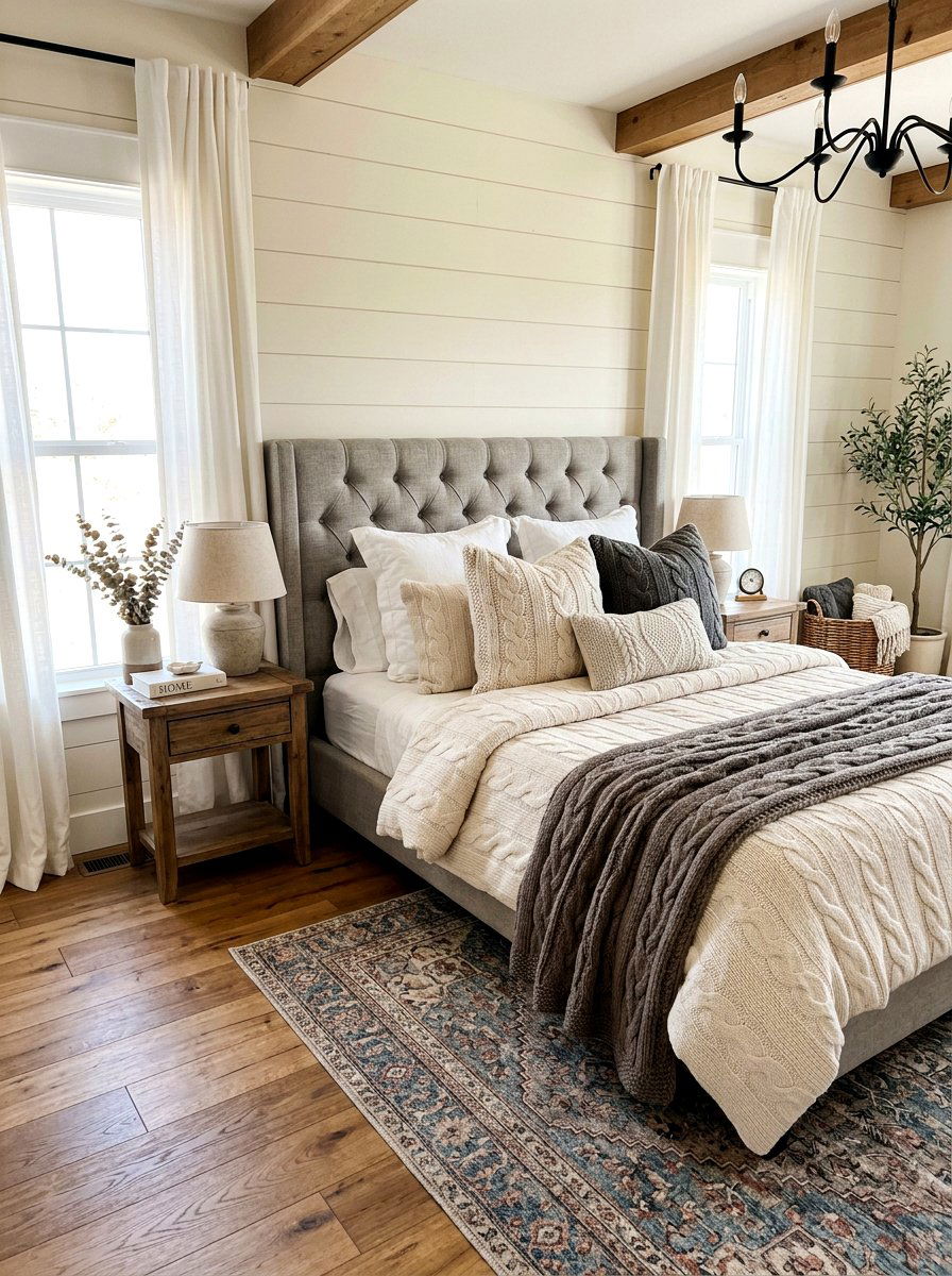 Organic cotton cable knit - 30 designer bedding bedroom ideas