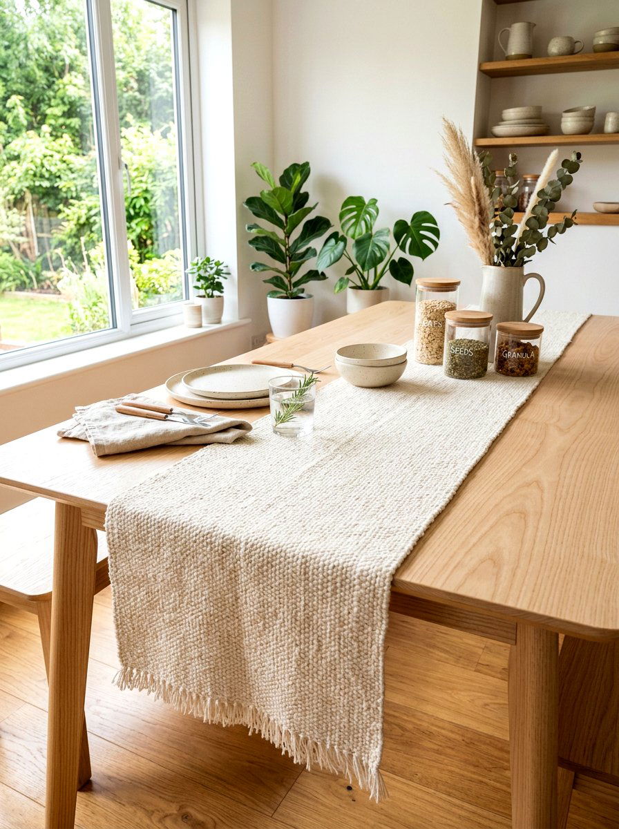Organic cotton runner - 30 neutral tablescape ideas