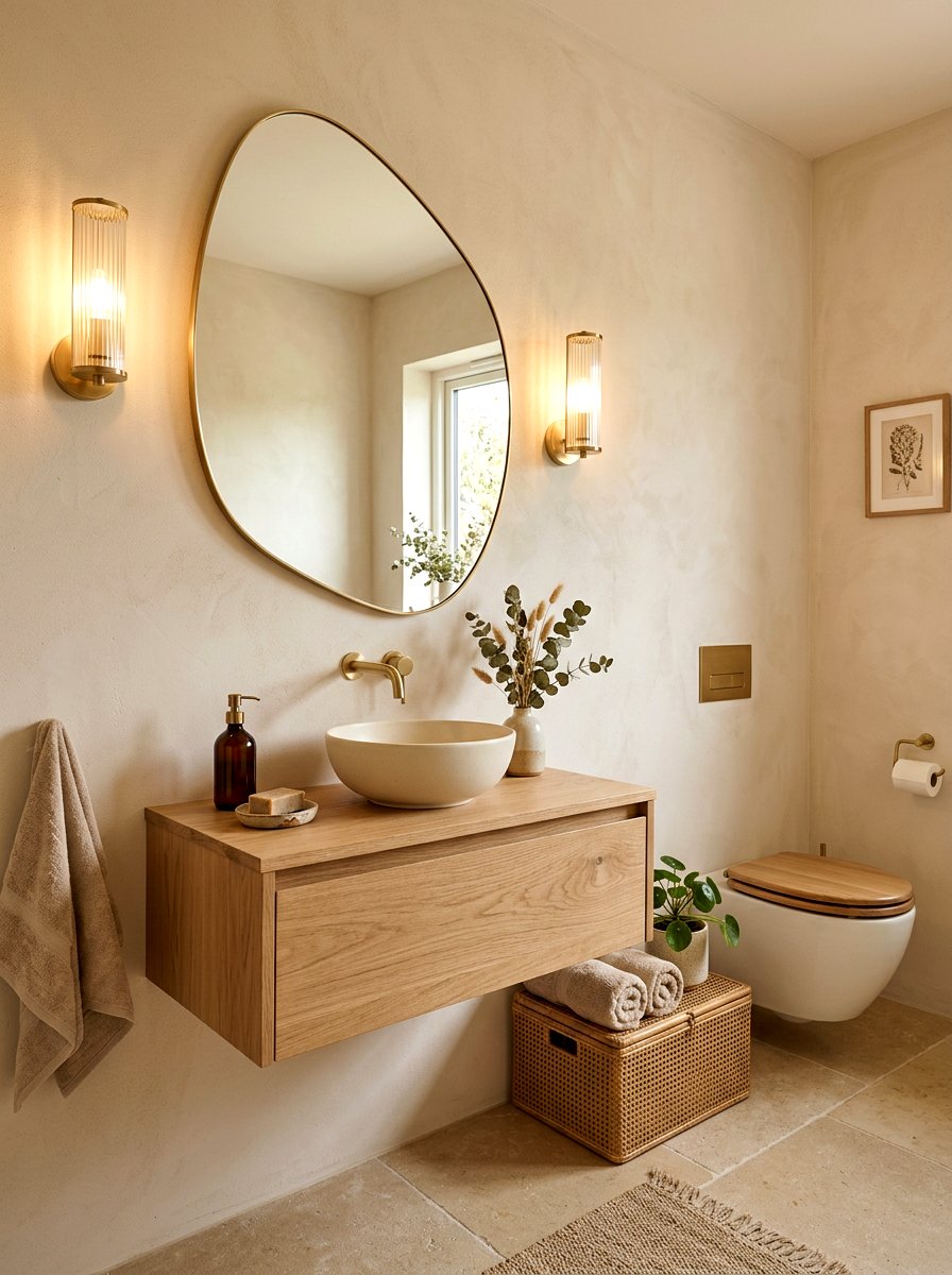 Organic mirror powder room - 30 spa like powder room ideas