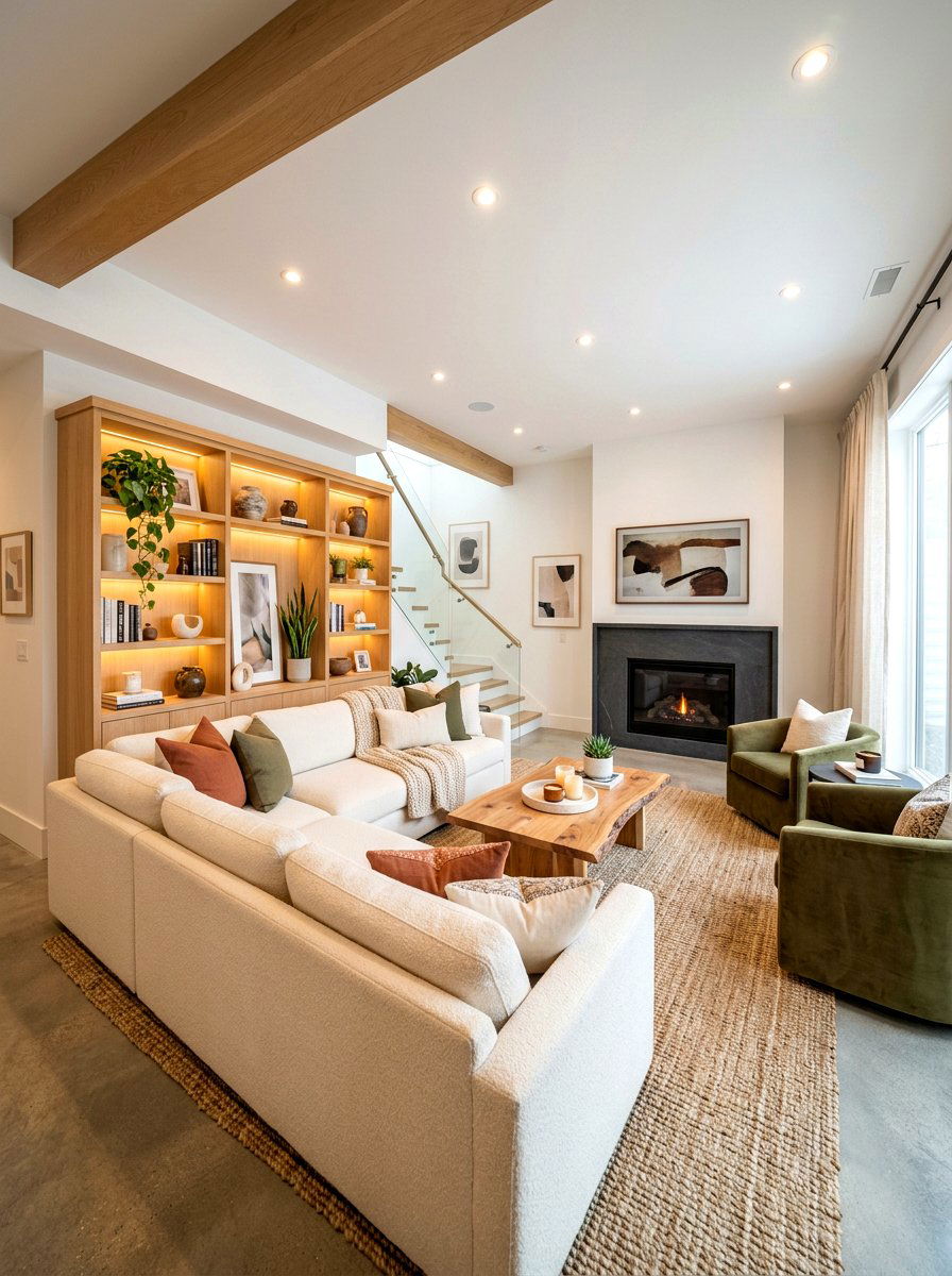 Organic modern basement - 30 calm minimal decor ideas