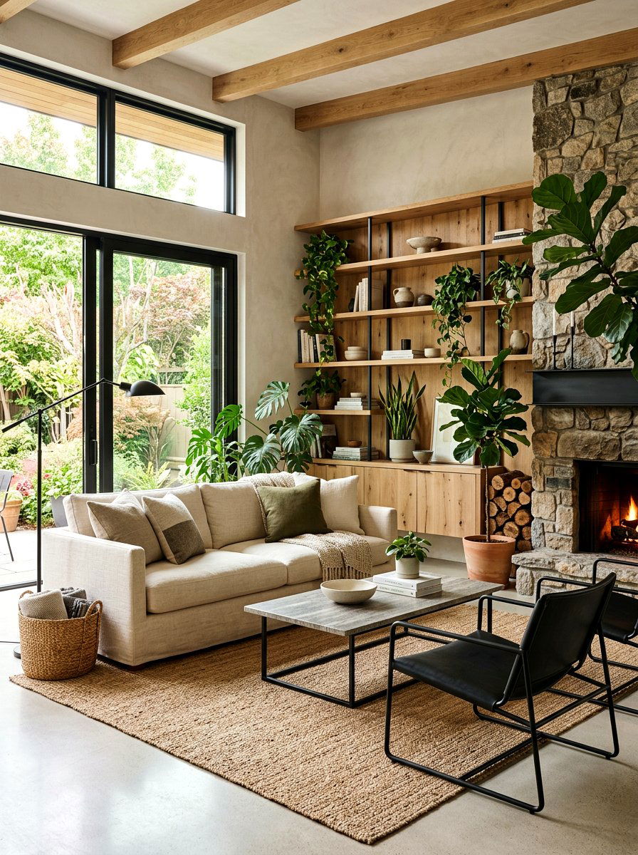 Organic modern living room - 30 restorative living room ideas