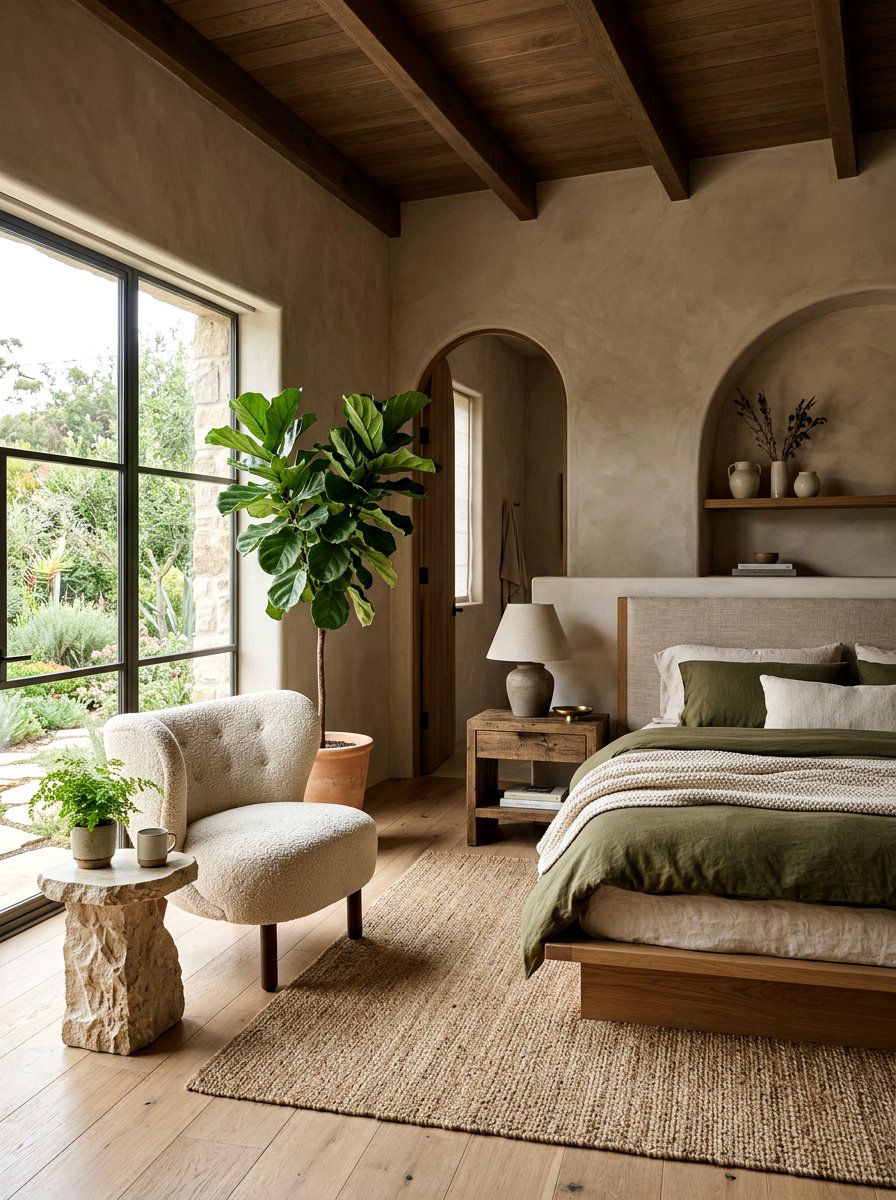Organic modern mushroom and cream bedroom - 30 mushroom and cream bedroom ideas