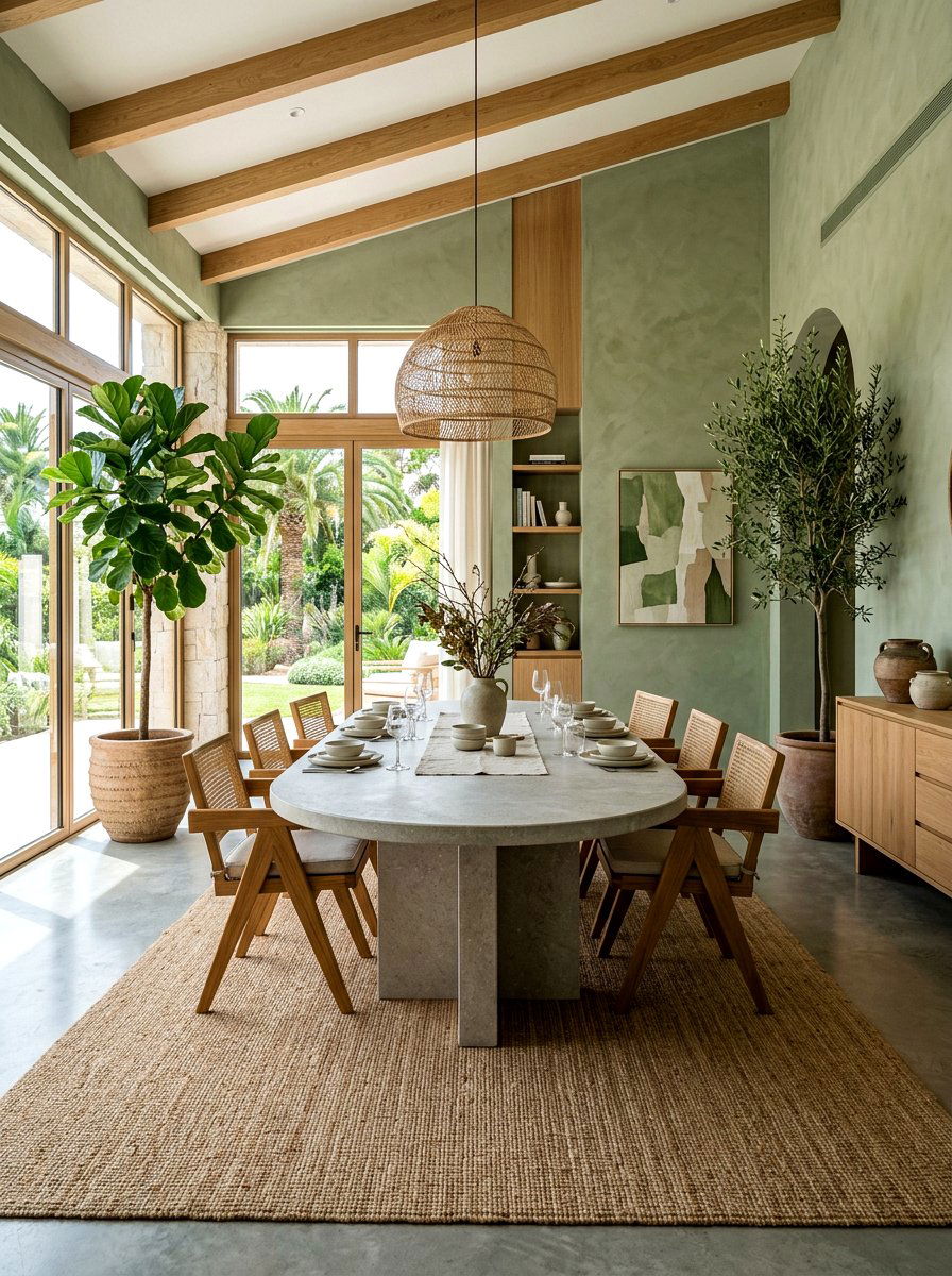 Organic modern villa dining - 30 villa dining room ideas