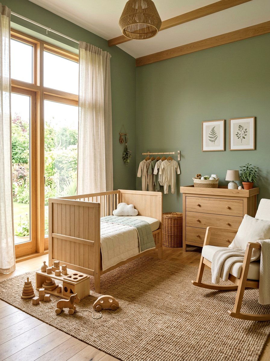 Organic sage nursery - 30 soft sage nursery ideas