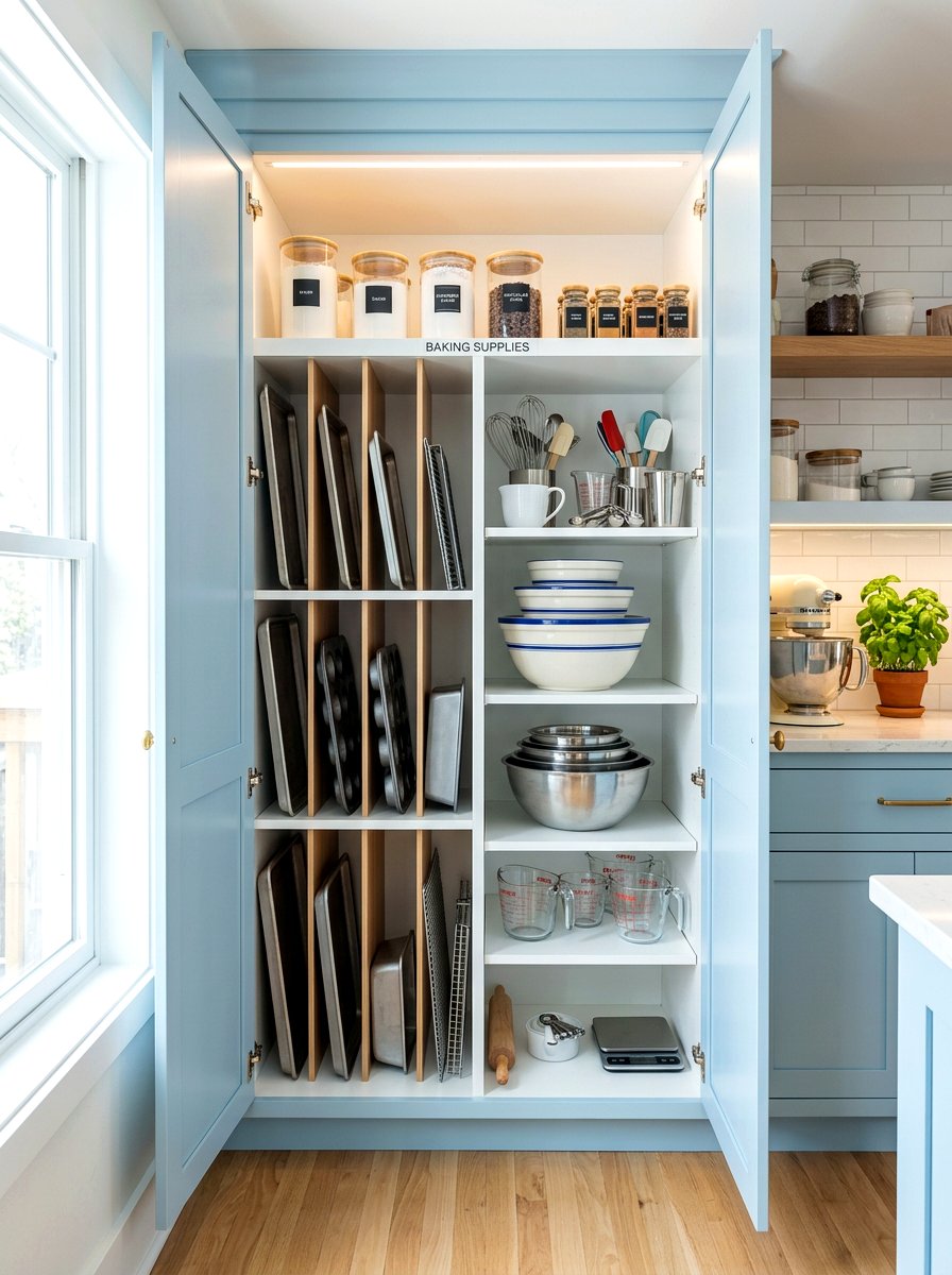 Organize Baking Cabinet - 30 spring kitchen reset ideas