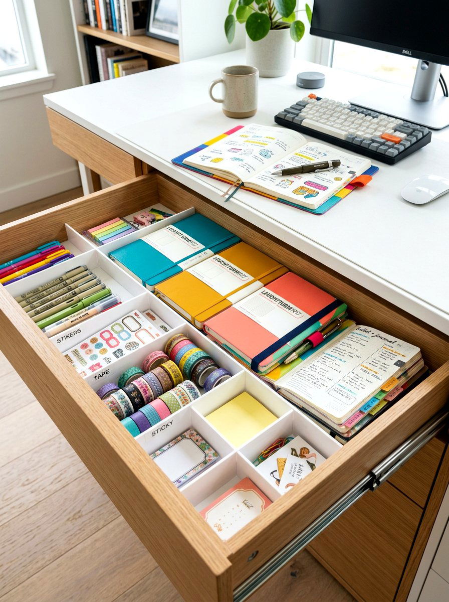 Organized Drawer System - 30 paper planner desk ideas