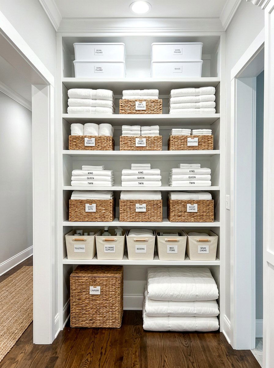 Organized Linen Closet - 30 stylish host home ideas