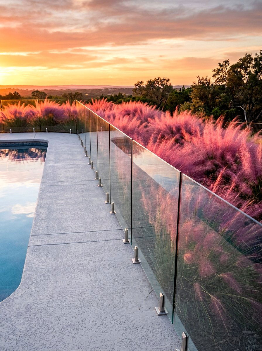 Ornamental Grass Around Pool - 30 pool fence landscaping ideas