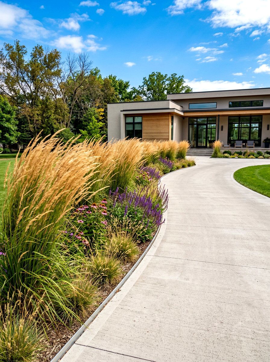 Ornamental Grass Border - 30 modern landscaping ideas