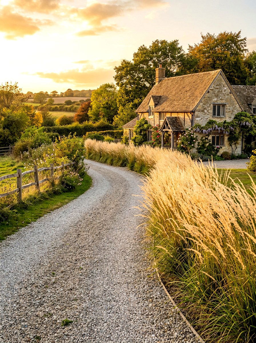 Ornamental Grass Border - 30 driveway landscaping ideas