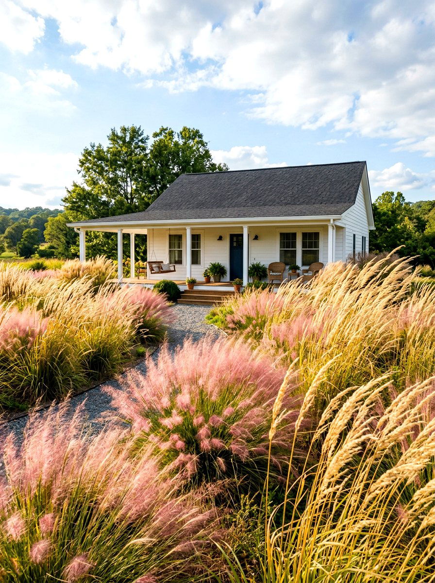 Ornamental Grass Bungalow Meadow - 30 bungalow front yard ideas