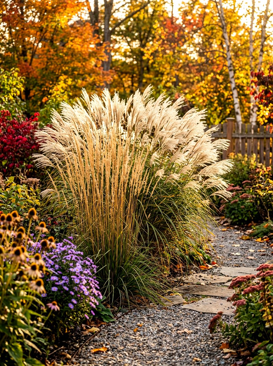 Ornamental Grass Cluster - 30 meadow style backyard ideas