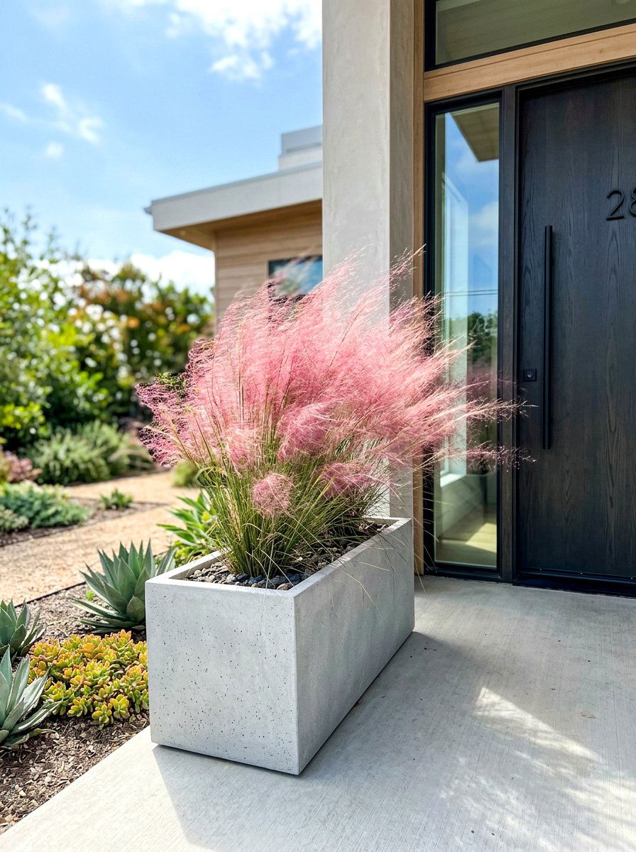Ornamental Grass Front Door Planter - 30 front door planter ideas