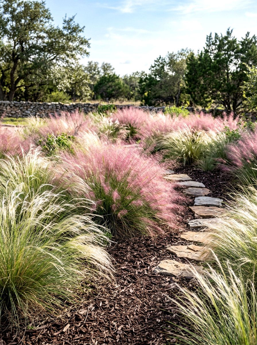 Ornamental Grass Garden - 30 xeriscape front yard ideas