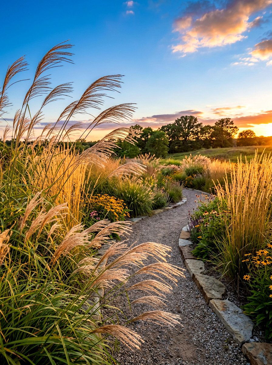 Ornamental Grass Garden - 30 sensory backyard garden ideas
