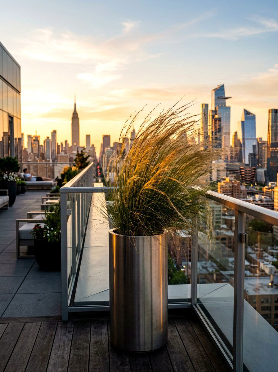 Ornamental Grass In Planter - 30 patio container garden ideas