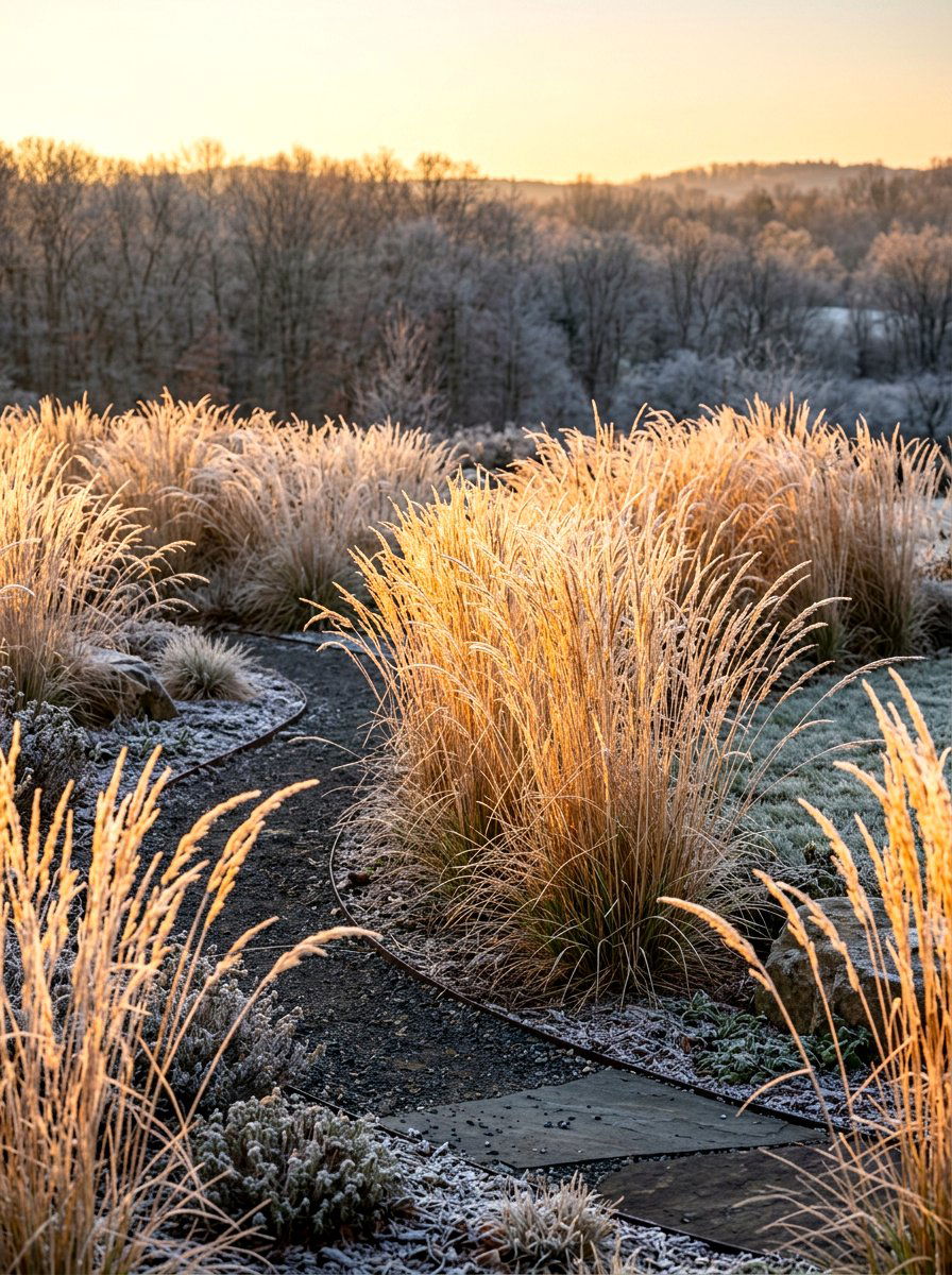 Ornamental Grass Landscape - 30 winter garden ideas