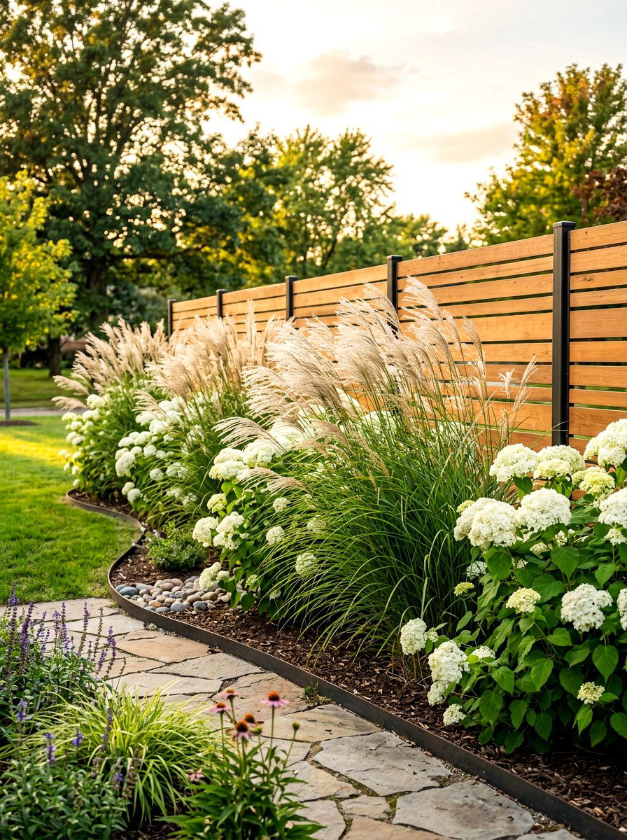 Ornamental Grass Landscape Border - 30 front yard border ideas