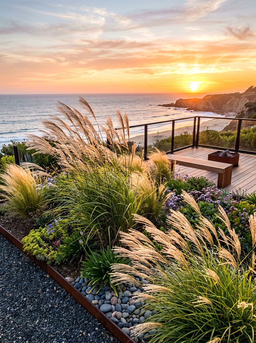 Ornamental Grass Landscapes - 30 flower bed plant ideas