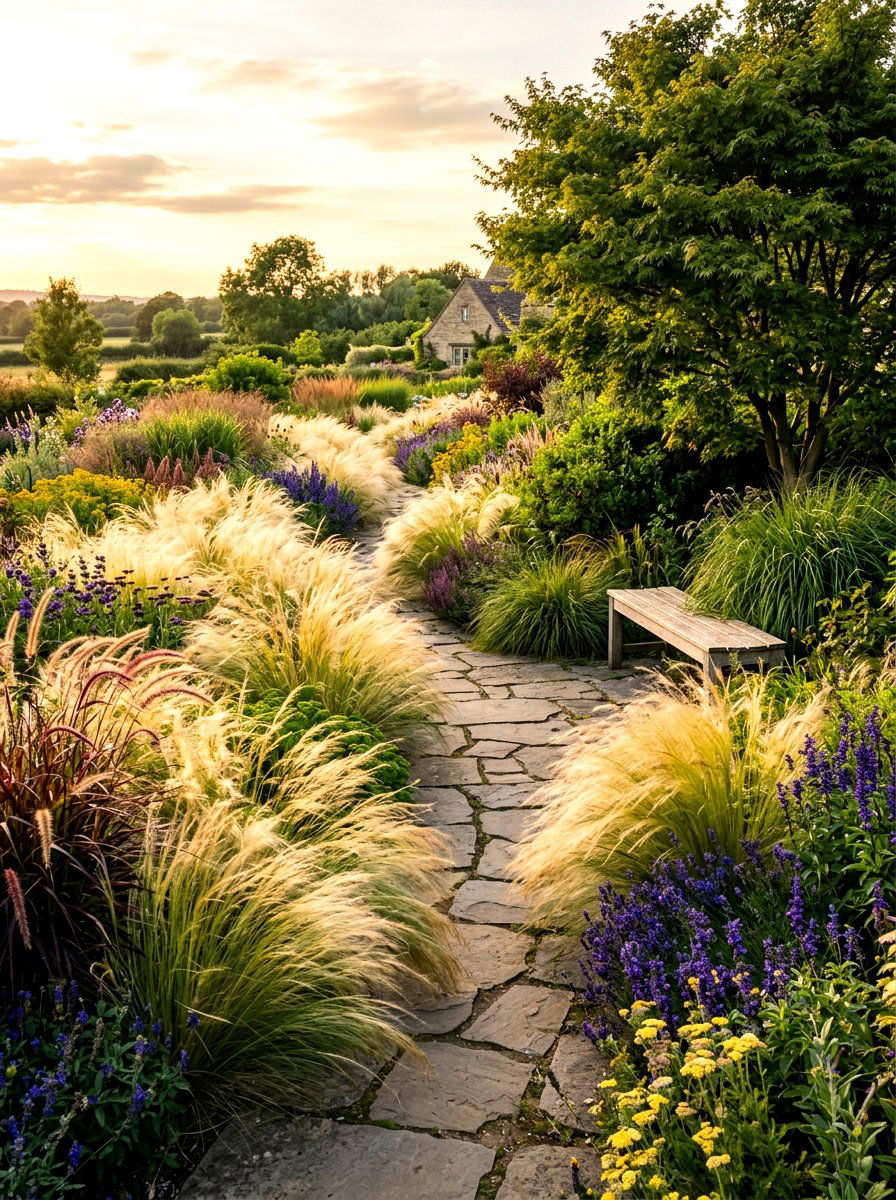 Ornamental Grass Landscaping - 30 quiet luxury backyard ideas