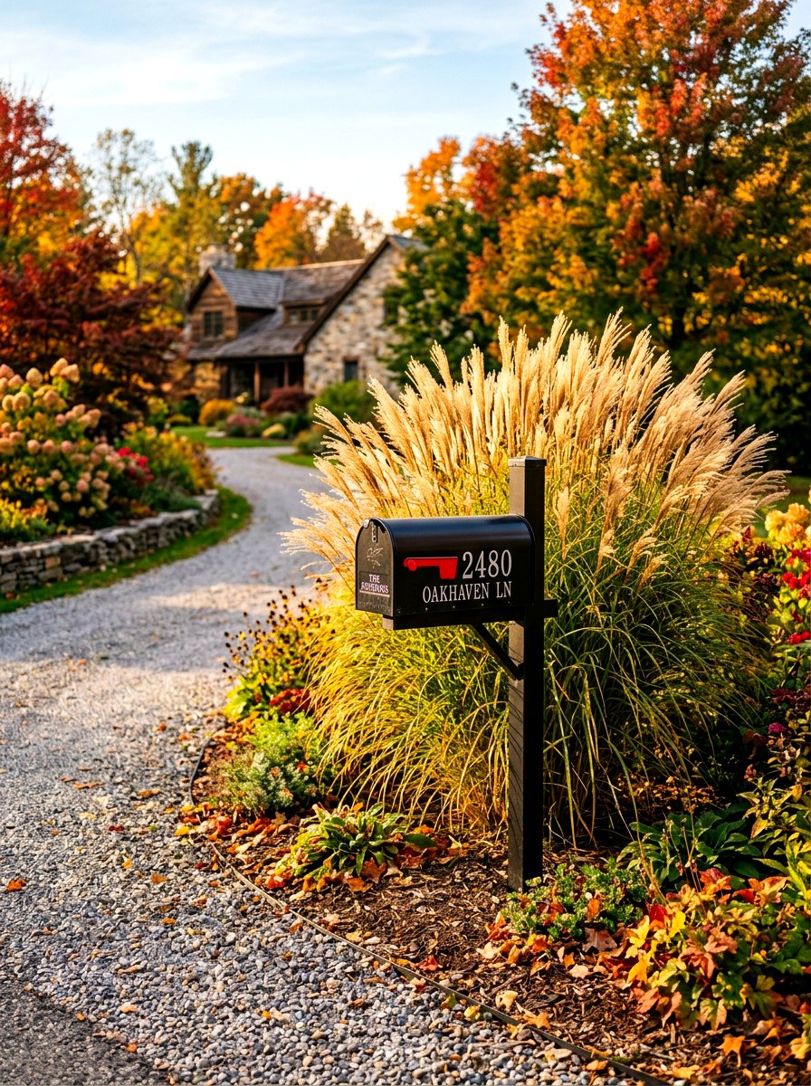 Ornamental Grass Mailbox - 30 mailbox landscaping ideas