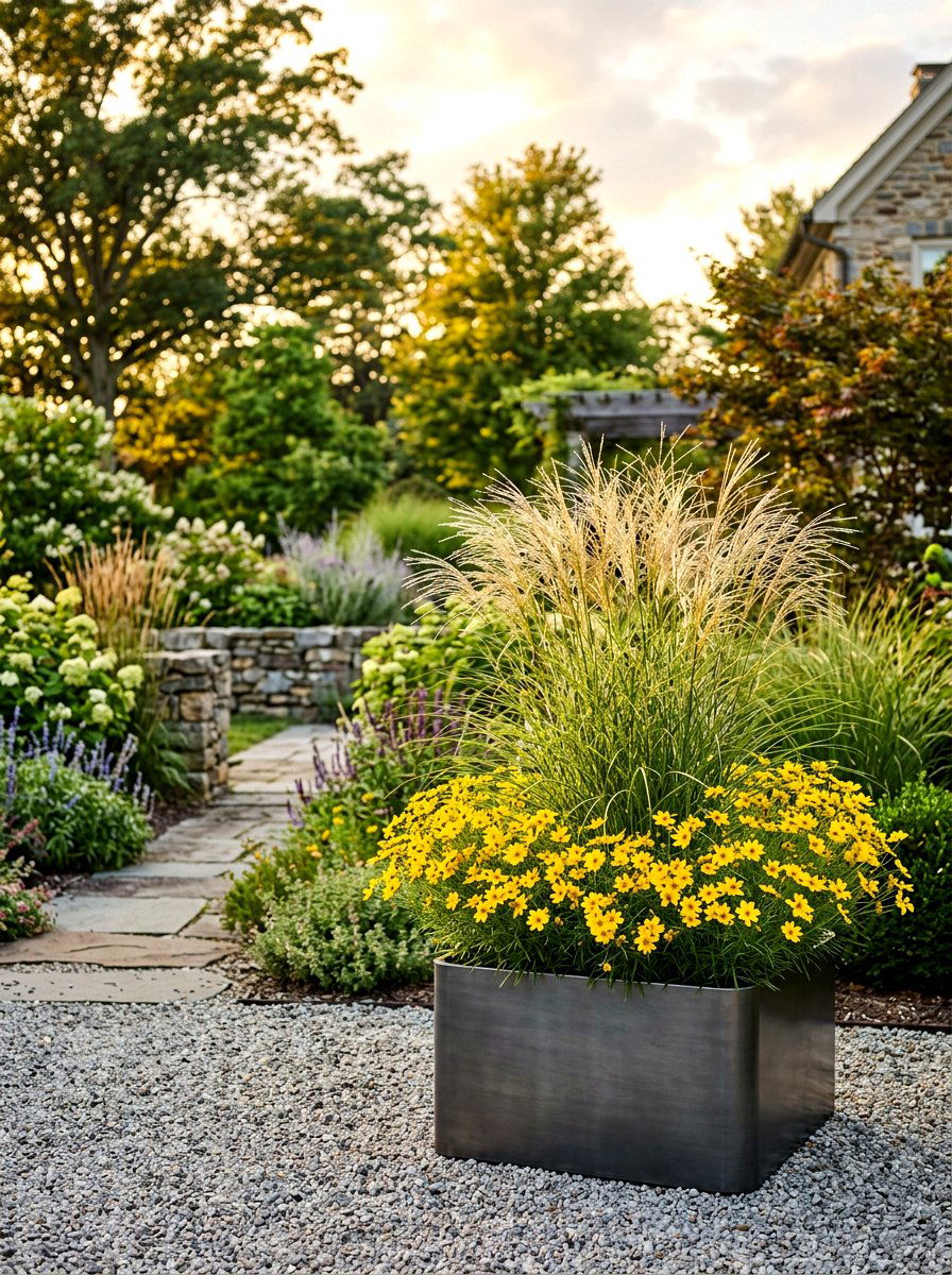 Ornamental Grass Planter - 30 container plant arrangement ideas
