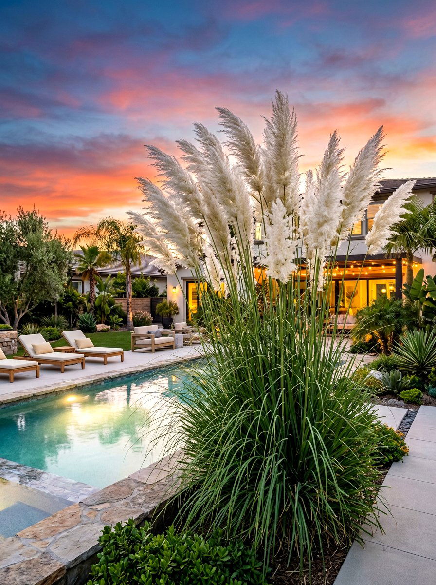 Ornamental Grass Plumes - 30 moon garden ideas