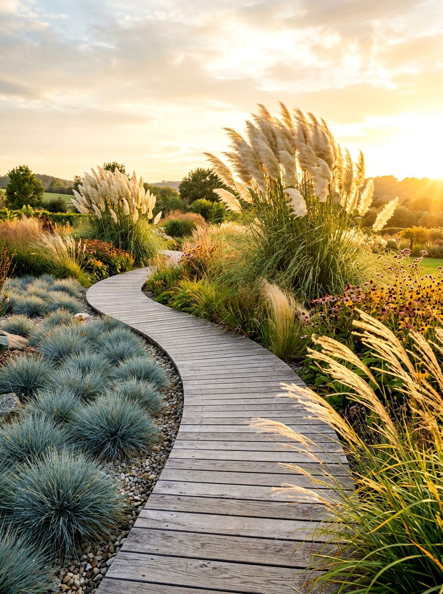 Ornamental Grasses - 30 healing backyard garden ideas