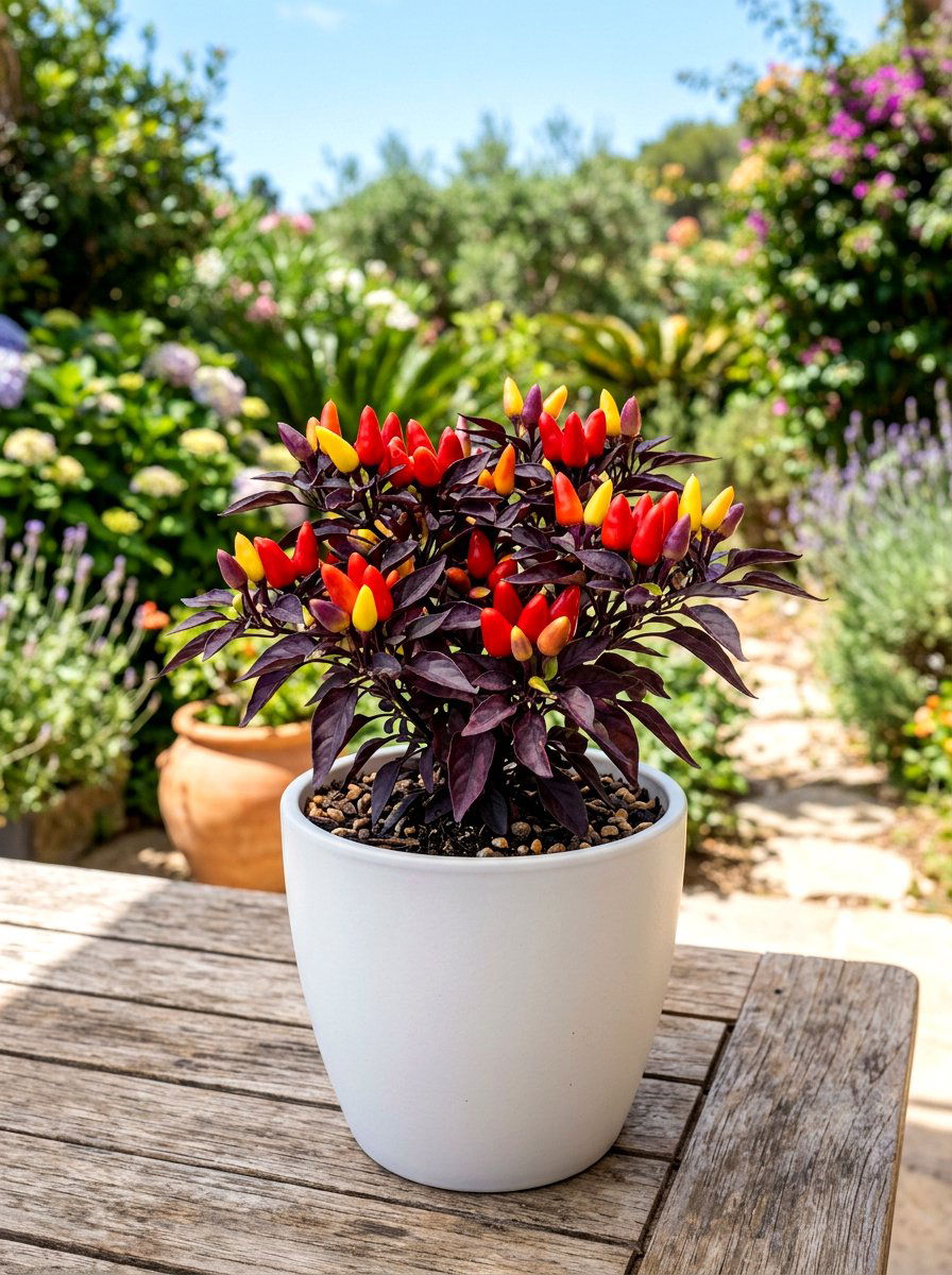 Ornamental Pepper Pot - 30 container plant arrangement ideas