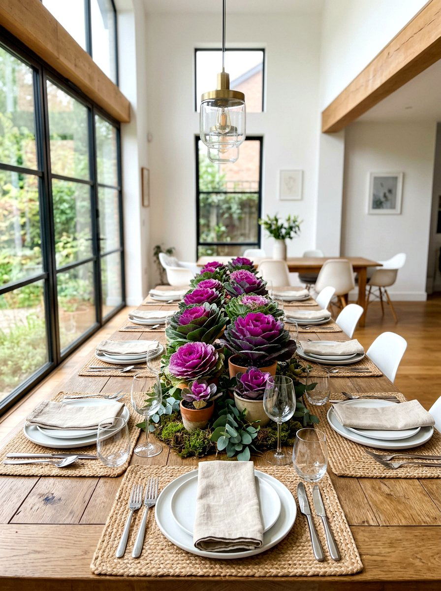 Ornamental cabbage centerpiece - 30 cabbagecore tablescape ideas