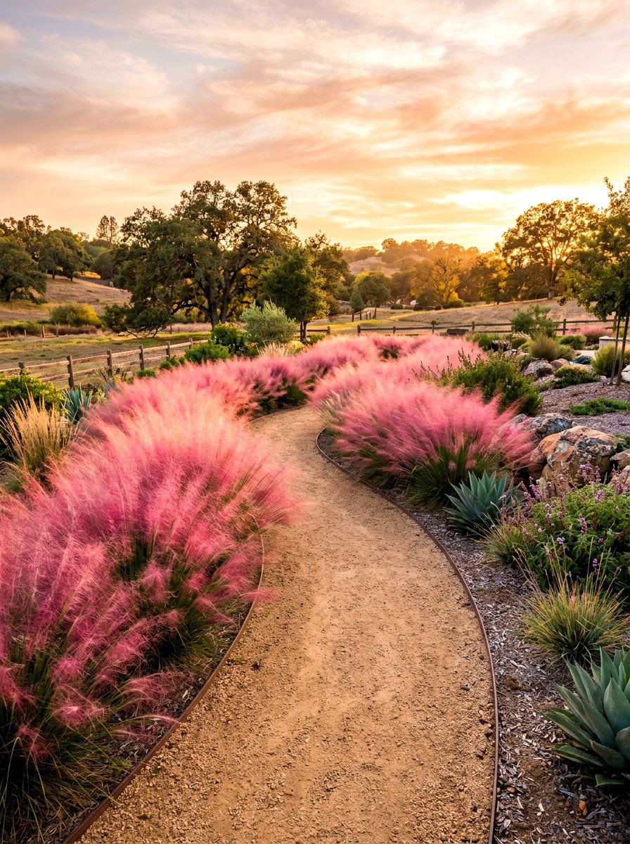 Ornamental grass borders - 30 decomposed granite front yard ideas
